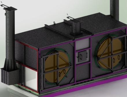 Современные 2-х (двух)       ретортные печи для производства древесного угля (углежжения,       торрефикации) — фото 1